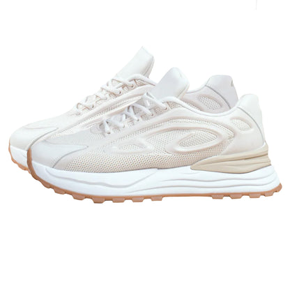 Beige - Back - Where´s That From Womens-Ladies Mars Lines Chunky Lace Up Trainers