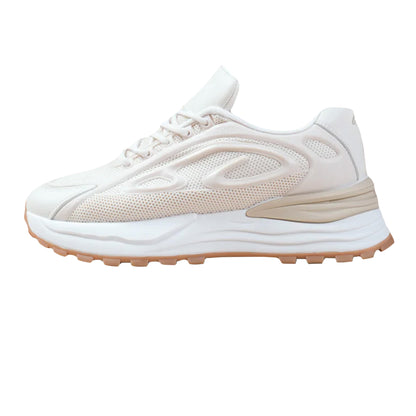 Beige - Side - Where´s That From Womens-Ladies Mars Lines Chunky Lace Up Trainers