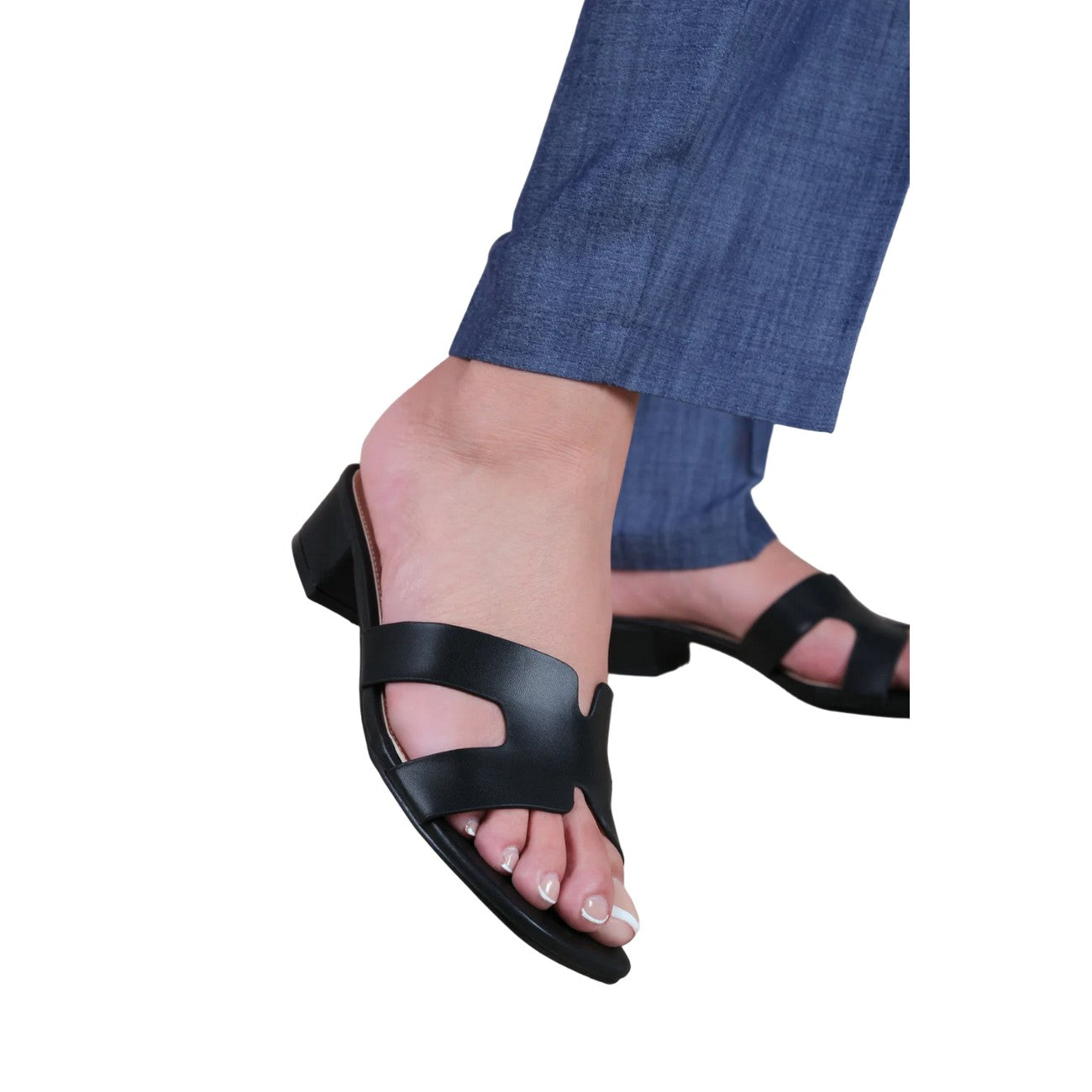 Black - Back - Where´s That From Womens-Ladies Paris Cut Out Block Heel Sandals