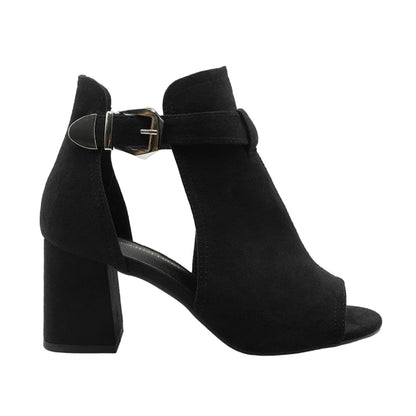 Black - Front - Where´s That From Womens-Ladies Lisa Open Toe Block Heel High Heels