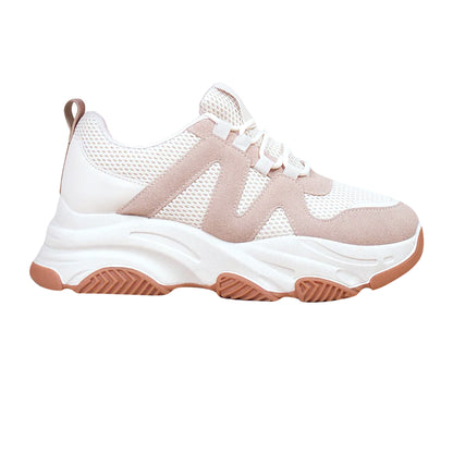 Cream-Camel - Front - Where´s That From Womens-Ladies Liberate Mesh Suede Trainers