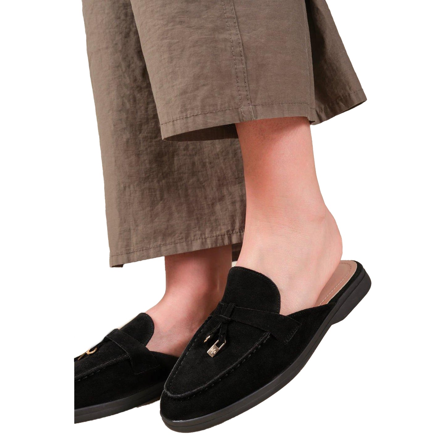 Black - Back - Where´s That From Womens-Ladies Twilight Tassel Slip-on Flat Loafers