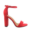 Red - Front - Where´s That From Womens-Ladies Skye Strappy Suede Buckle Block Heel Sandals