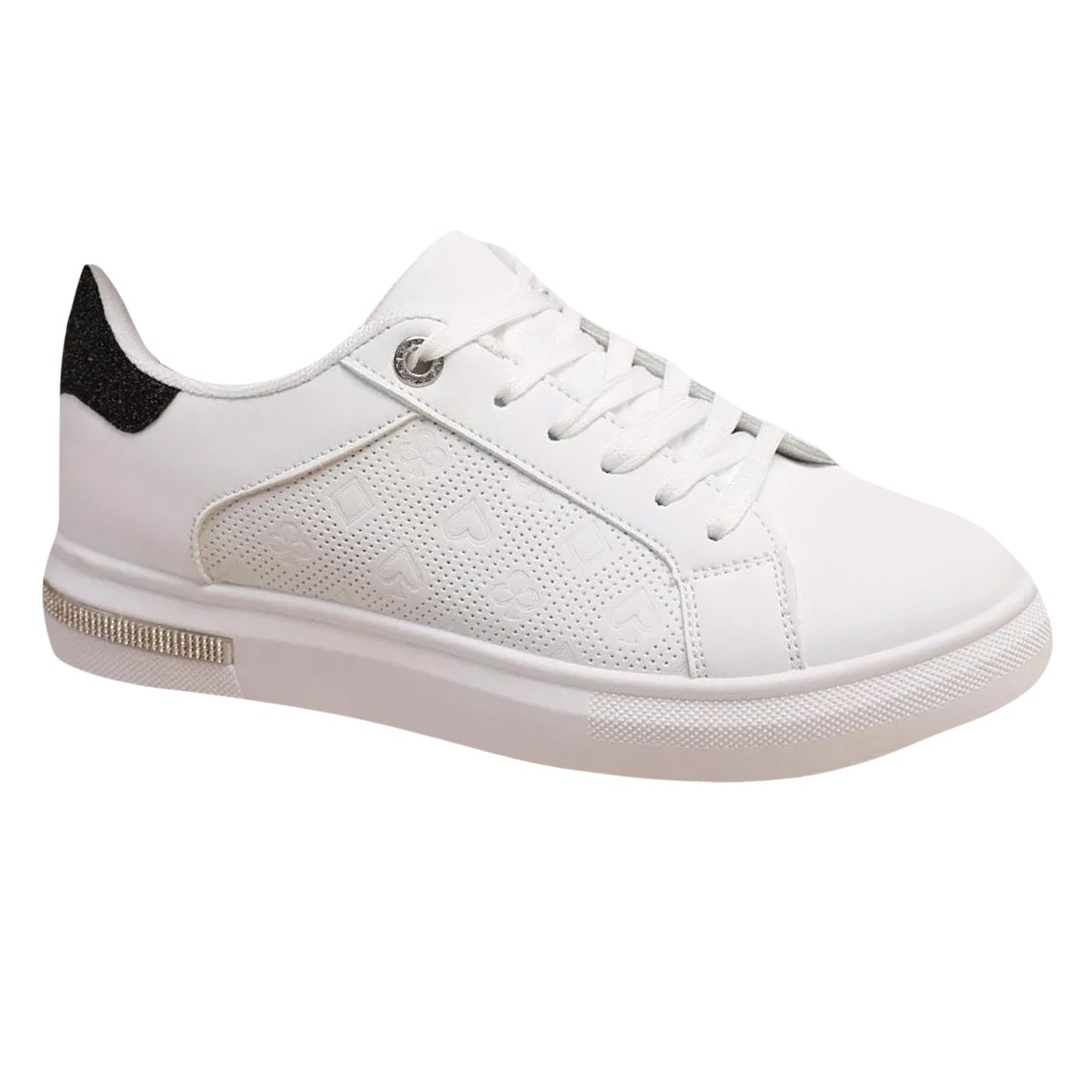 White - Front - Where´s That From Womens-Ladies Tokyo Crystal Embossed Trainers
