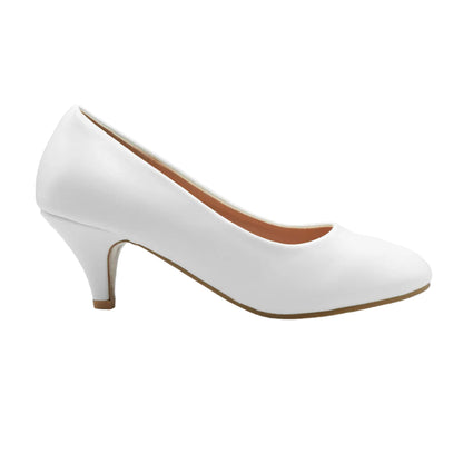 White - Front - Where´s That From Womens-Ladies Shea Faux Suede Low Heel Court Pumps