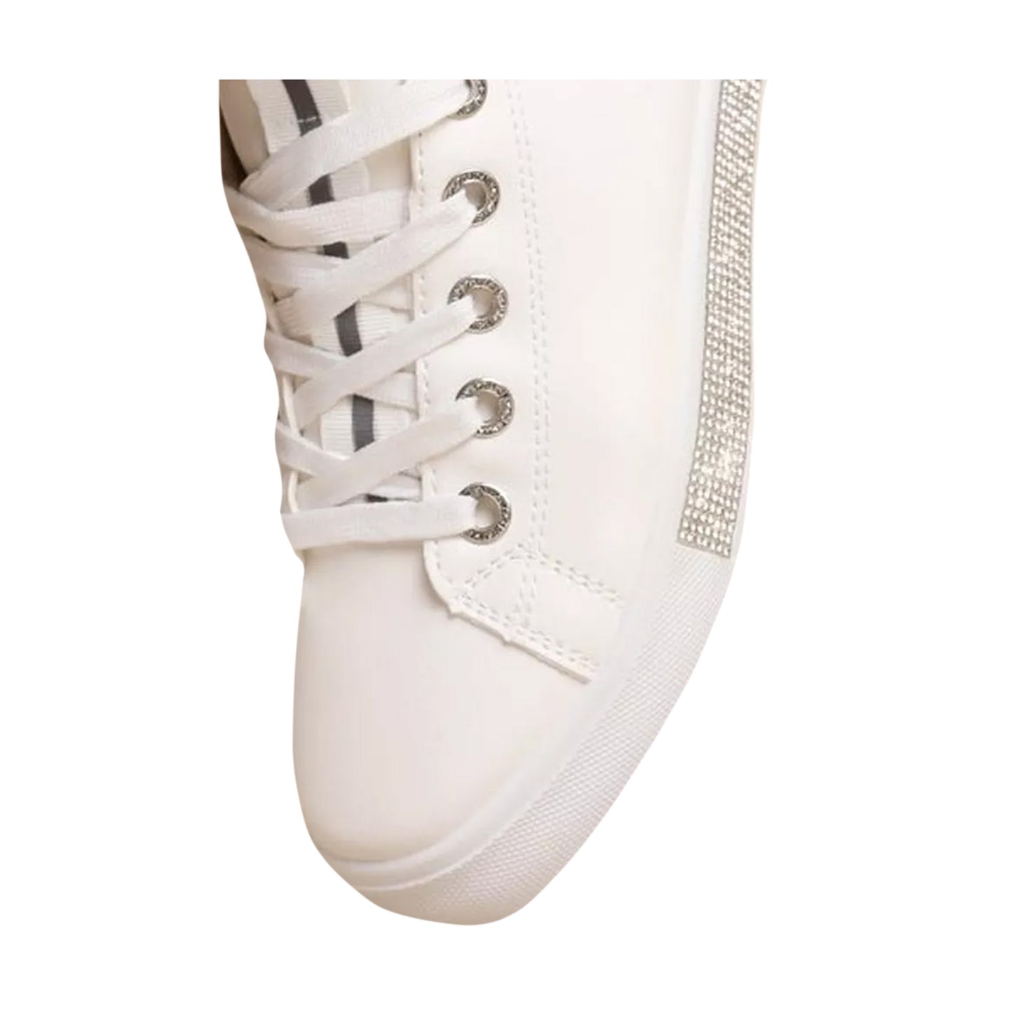 White - Side - Where´s That From Womens-Ladies Splendor Crystal Trim Trainers