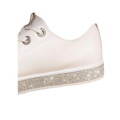 White - Back - Where´s That From Womens-Ladies Splendor Crystal Trim Trainers