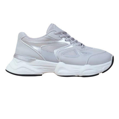Grey-Silver - Front - Where´s That From Womens-Ladies Coach Chunky Mesh Detail Trainers