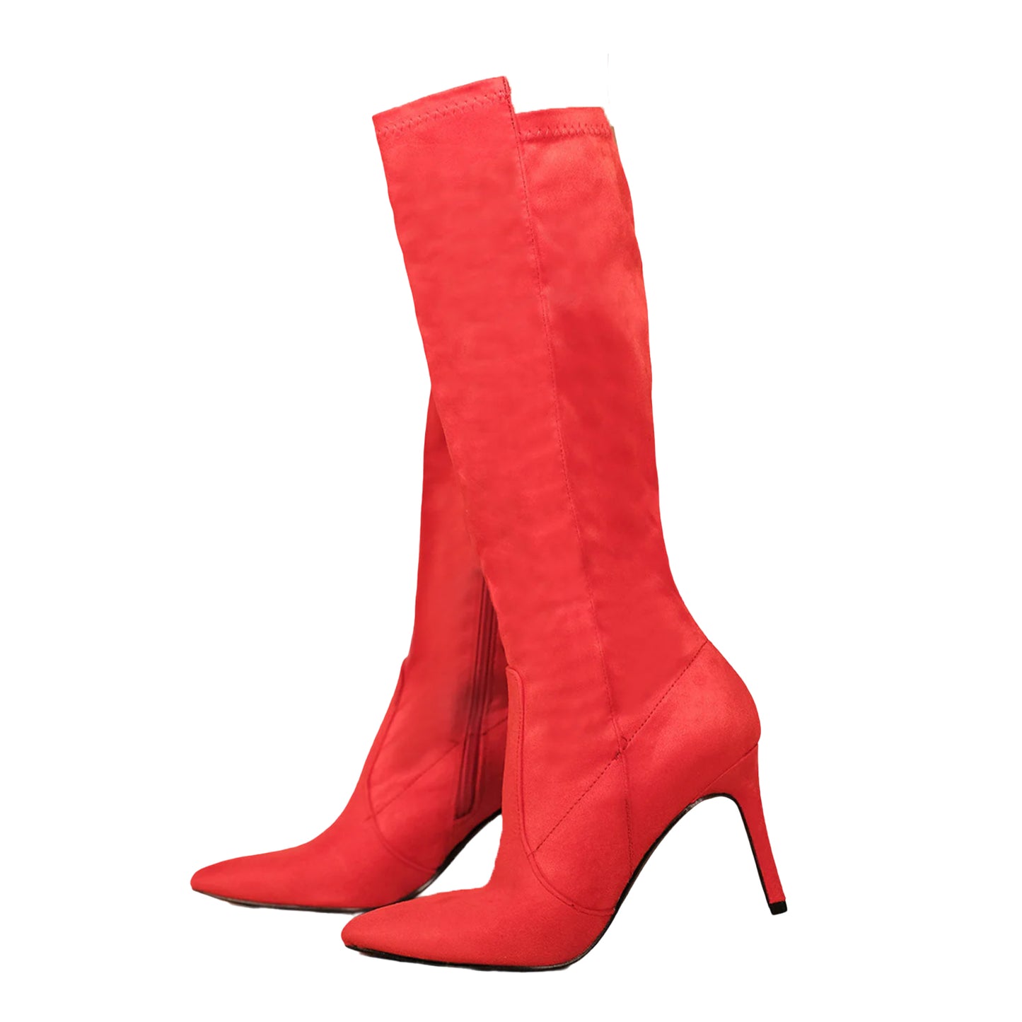 Red - Side - Where´s That From Womens-Ladies Marta Suede Pointed Side Zip Calf Boots