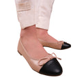 Nude - Back - Where´s That From Womens-Ladies Janice PU Bow Detail Flat Ballerina Flats
