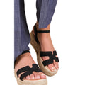 Black - Side - Where´s That From Womens-Ladies London Nubuck Ankle Strap Flatform Sandals