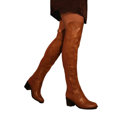 Tan - Back - Where´s That From Womens-Ladies Britta Thigh-High Boots