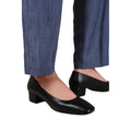 Black - Side - Where´s That From Womens-Ladies Seattle Faux Leather Square Toe Low Block Heel Shoes