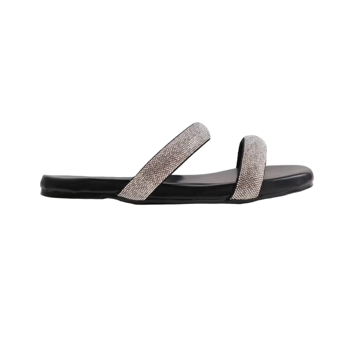 Black - Back - Where´s That From Womens-Ladies Yakirah Diamante Faux Leather Flatform Sliders