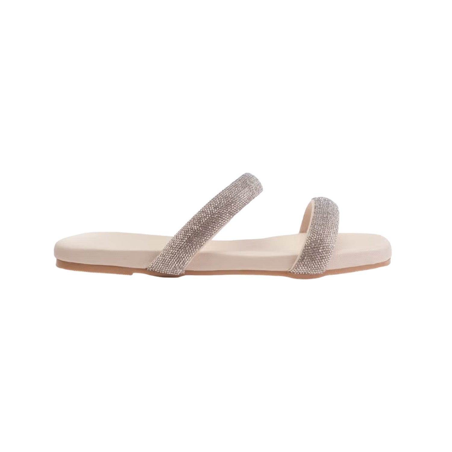 Cream - Back - Where´s That From Womens-Ladies Yakirah Diamante Faux Leather Flatform Sliders