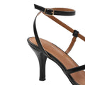 Black - Side - Where´s That From Womens-Ladies Austin PU Crossover Strap Wide Sandals