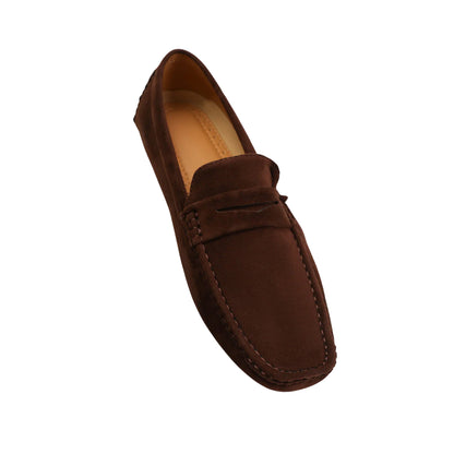 Brown - Back - Where´s That From Mens Alex Suede Driving Shoes