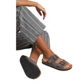 Grey - Front - Where´s That From Womens-Ladies Willow Nubuck Buckle Detail Flat Sandals