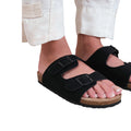 Black - Side - Where´s That From Womens-Ladies Willow Nubuck Buckle Detail Flat Sandals