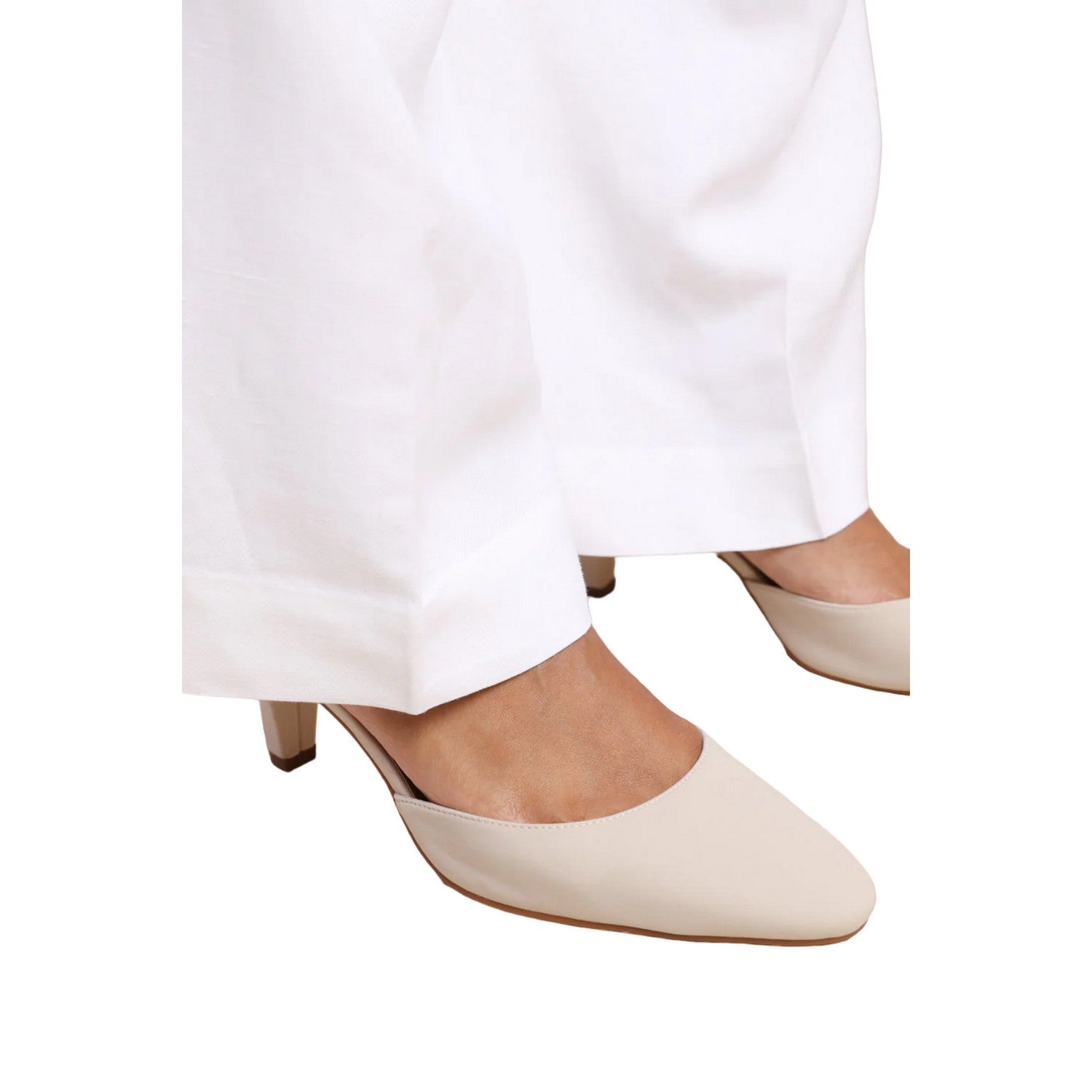 Cream - Side - Where´s That From Womens-Ladies Kansas Sling Back Wide High Heels