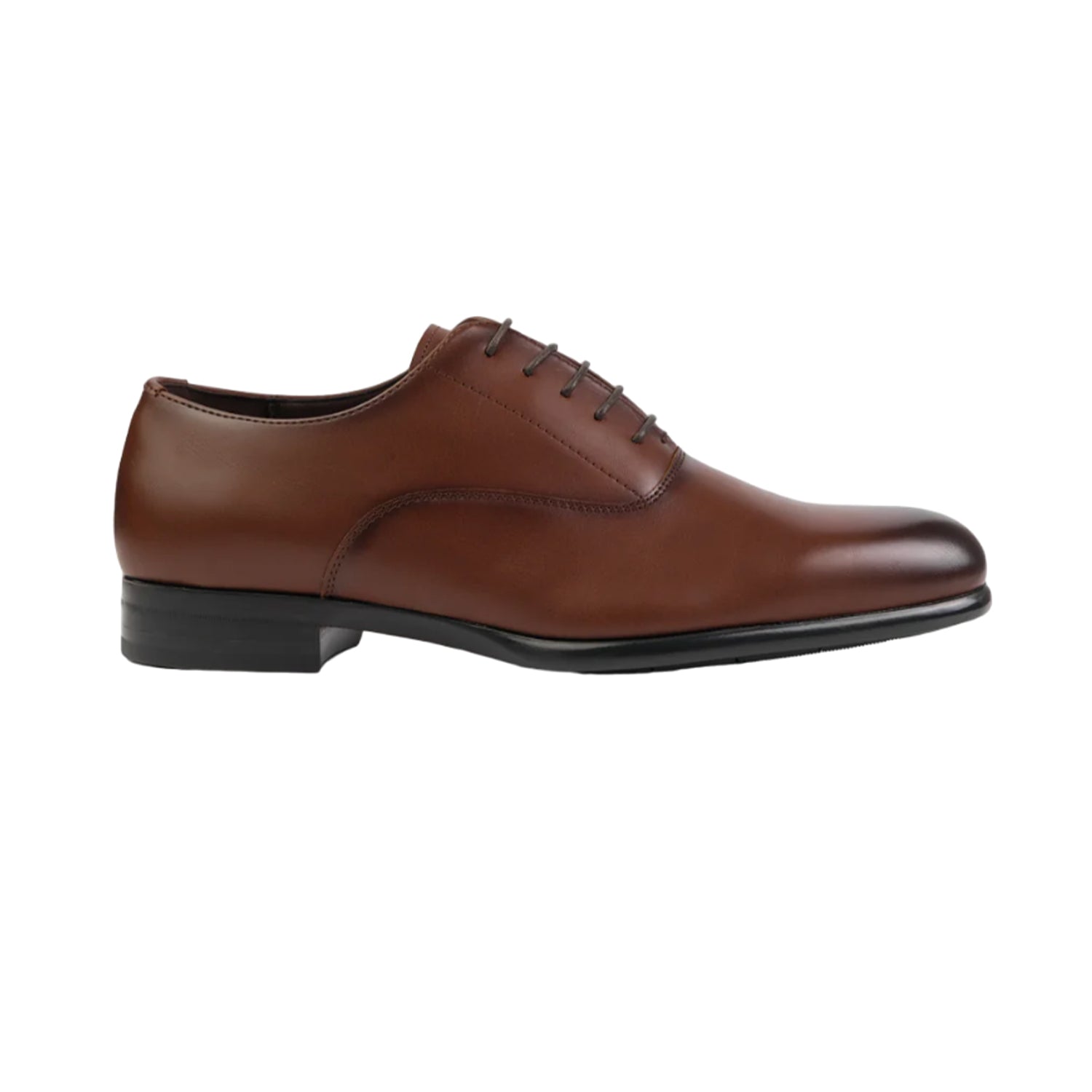 Brown - Back - Where´s That From Mens Ryan Faux Leather Lace Up Oxford Shoes