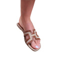 Tan - Side - Where´s That From Womens-Ladies PU Wide Flat Sandals