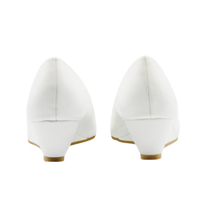 White - Back - Where´s That From Womens-Ladies Kieran Low Wedge Court Shoes