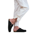 Black - Back - Where´s That From Womens-Ladies Palm Nubuck Closed Toe Buckle Detail Flat Sandals
