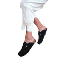 Black - Side - Where´s That From Womens-Ladies Palm Nubuck Closed Toe Buckle Detail Flat Sandals
