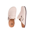 Cream - Front - Where´s That From Womens-Ladies Palm Nubuck Closed Toe Buckle Detail Flat Sandals