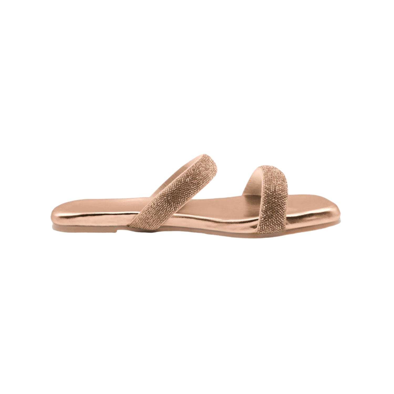 Silver - Back - Where´s That From Womens-Ladies Yakirah Diamante Faux Leather Flatform Sliders