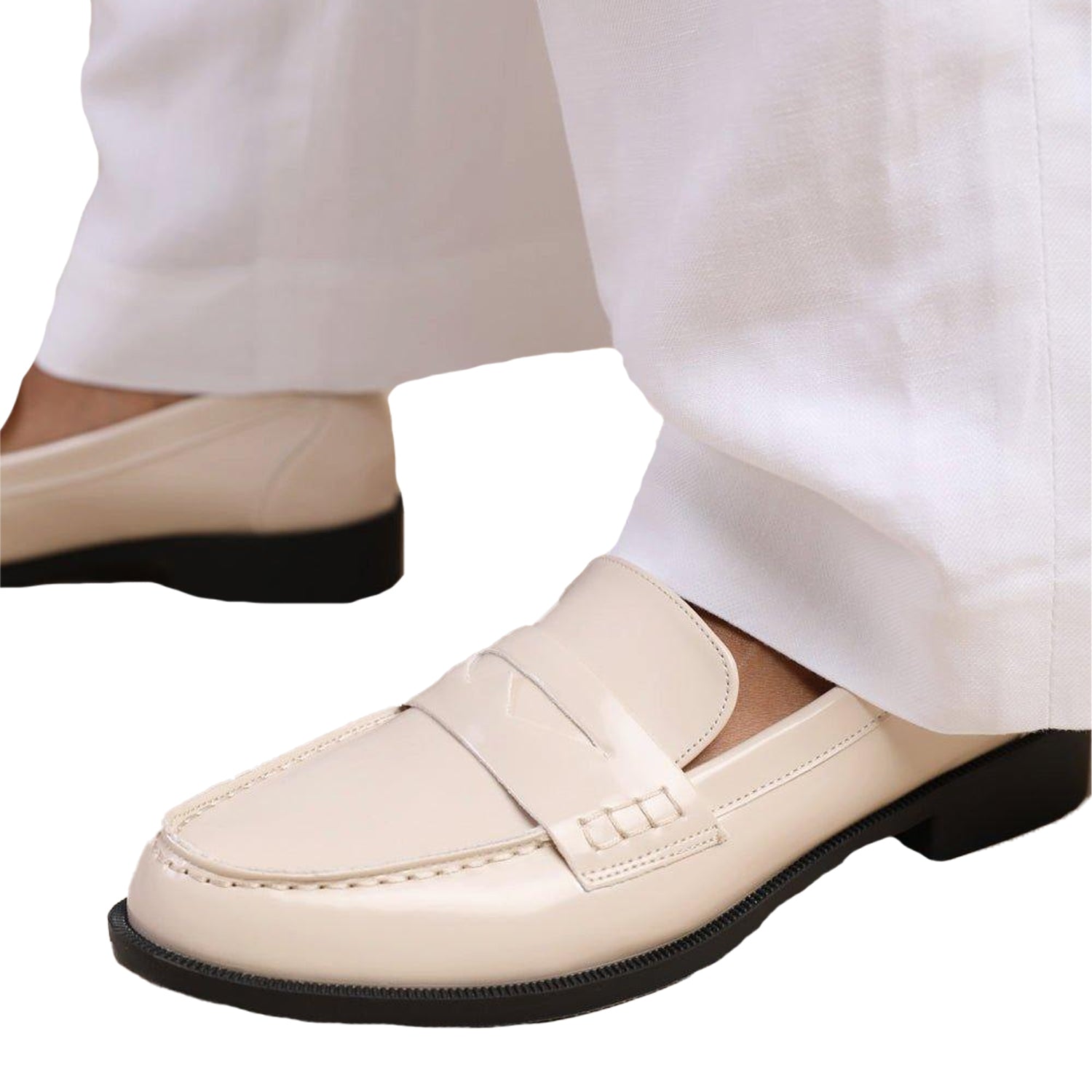 Cream - Lifestyle - Where´s That From Womens-Ladies Houston Patent Leather Slip-on Wide Loafers