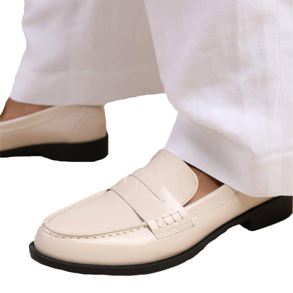 Cream - Lifestyle - Where´s That From Womens-Ladies Houston Patent Leather Slip-on Wide Loafers