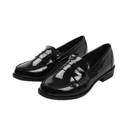 Black - Back - Where´s That From Womens-Ladies Houston Patent Leather Slip-on Wide Loafers