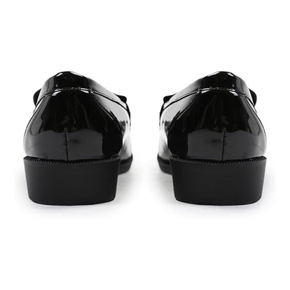 Black - Side - Where´s That From Womens-Ladies Houston Patent Leather Slip-on Wide Loafers