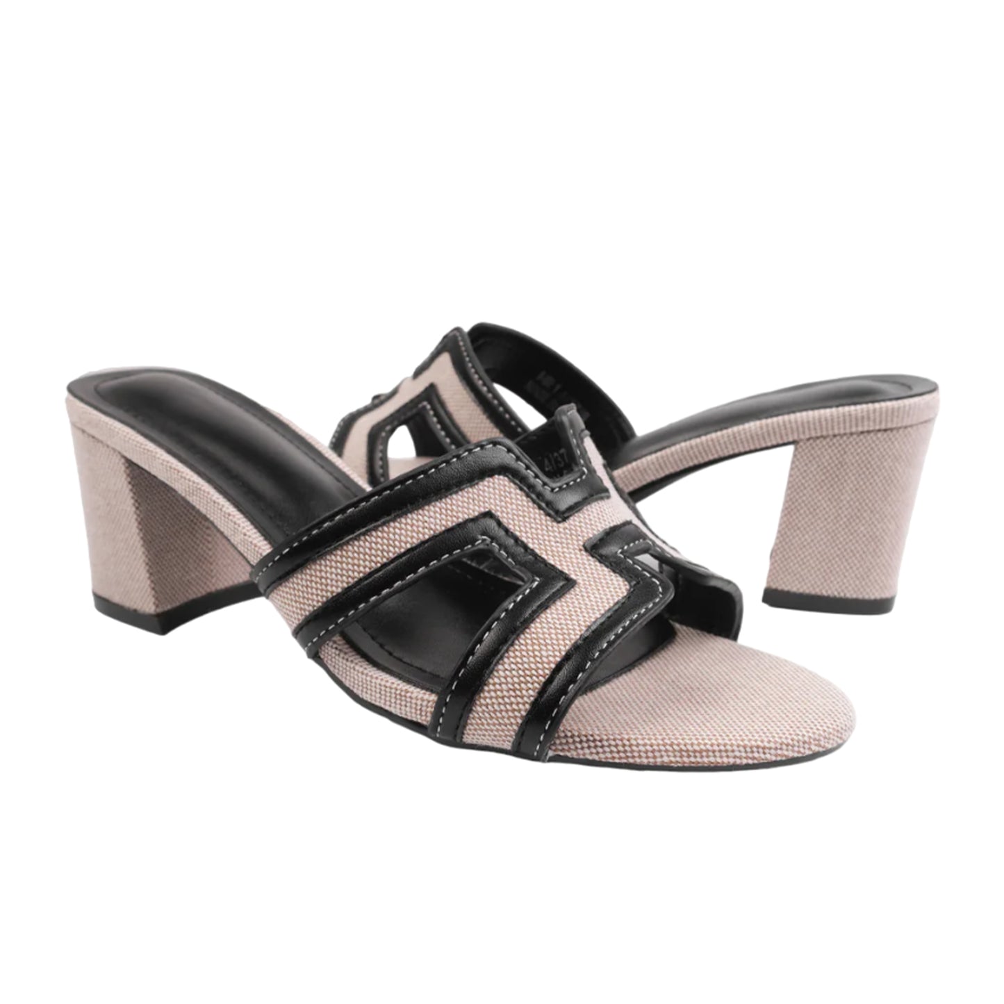 Black - Back - Where´s That From Womens-Ladies Drama Cut Out PU Wide Block Heel Sandals