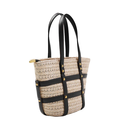 Black-Beach - Back - Where´s That From Cielo Studded Raffia Bag