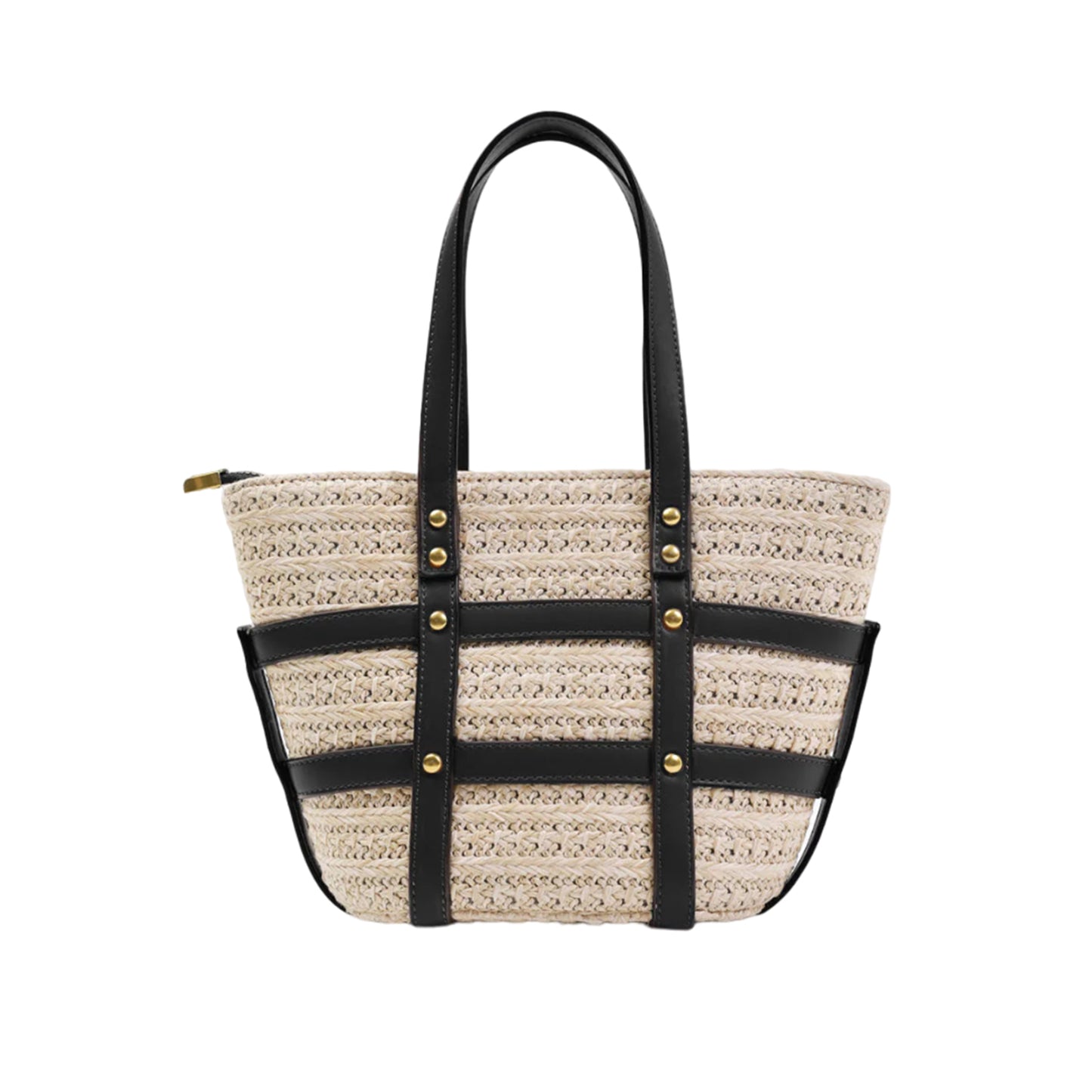 Black-Beach - Front - Where´s That From Cielo Studded Raffia Bag