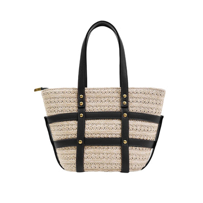 Black-Beach - Front - Where´s That From Cielo Studded Raffia Bag