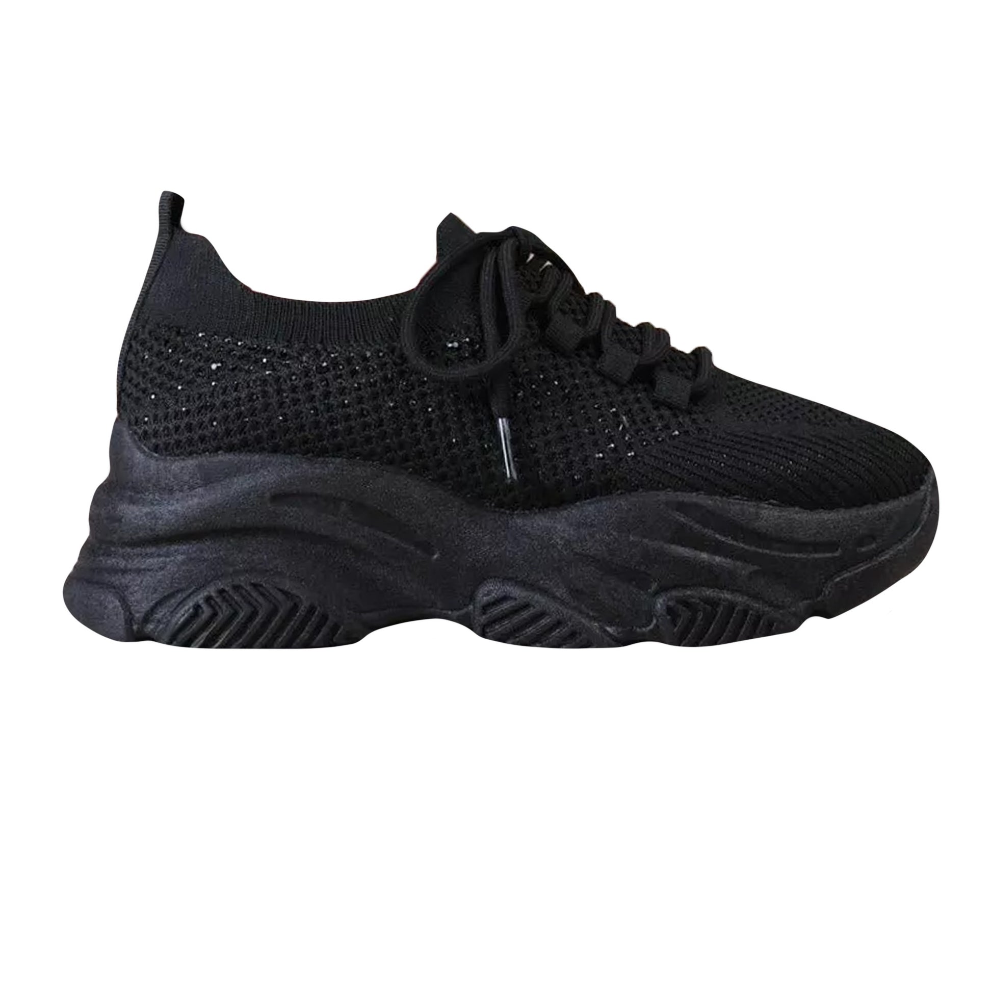 Beige - Side - Where´s That From Womens-Ladies Whisper Diamante Knitted Trainers