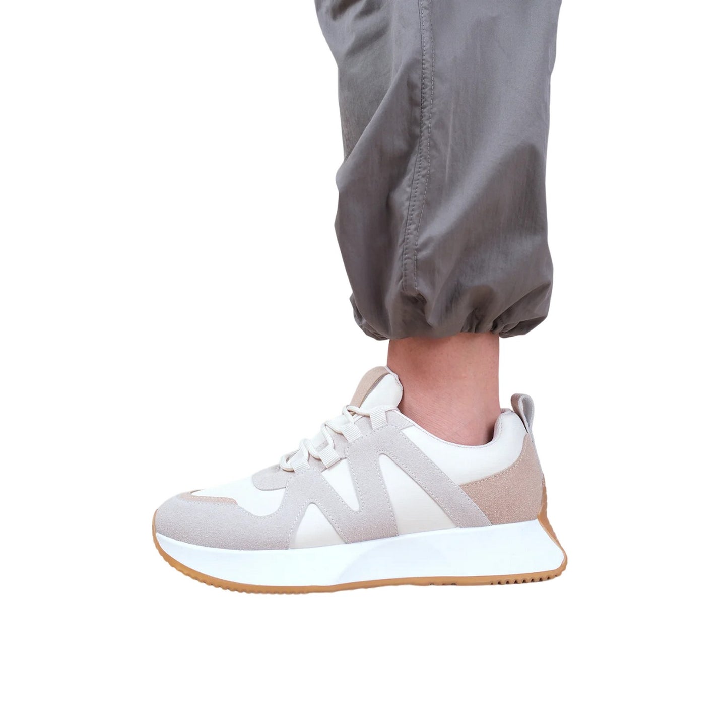 Cream - Side - Where´s That From Womens-Ladies Momentum Faux Suede Trainers