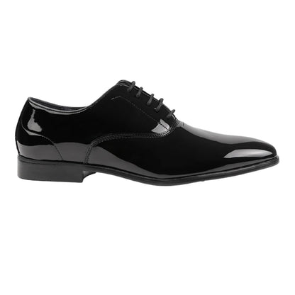 Black - Back - Where´s That From Mens Jackson Shiny Patent Leather Lace Up Formal Oxford Shoes