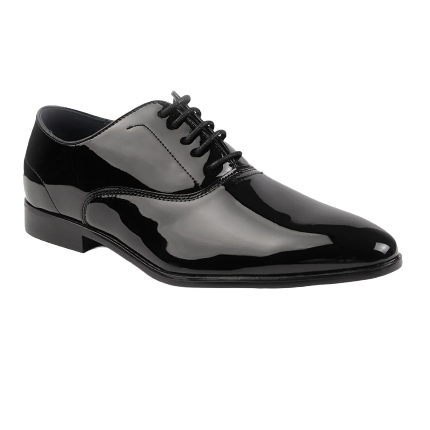 Black - Front - Where´s That From Mens Jackson Shiny Patent Leather Lace Up Formal Oxford Shoes