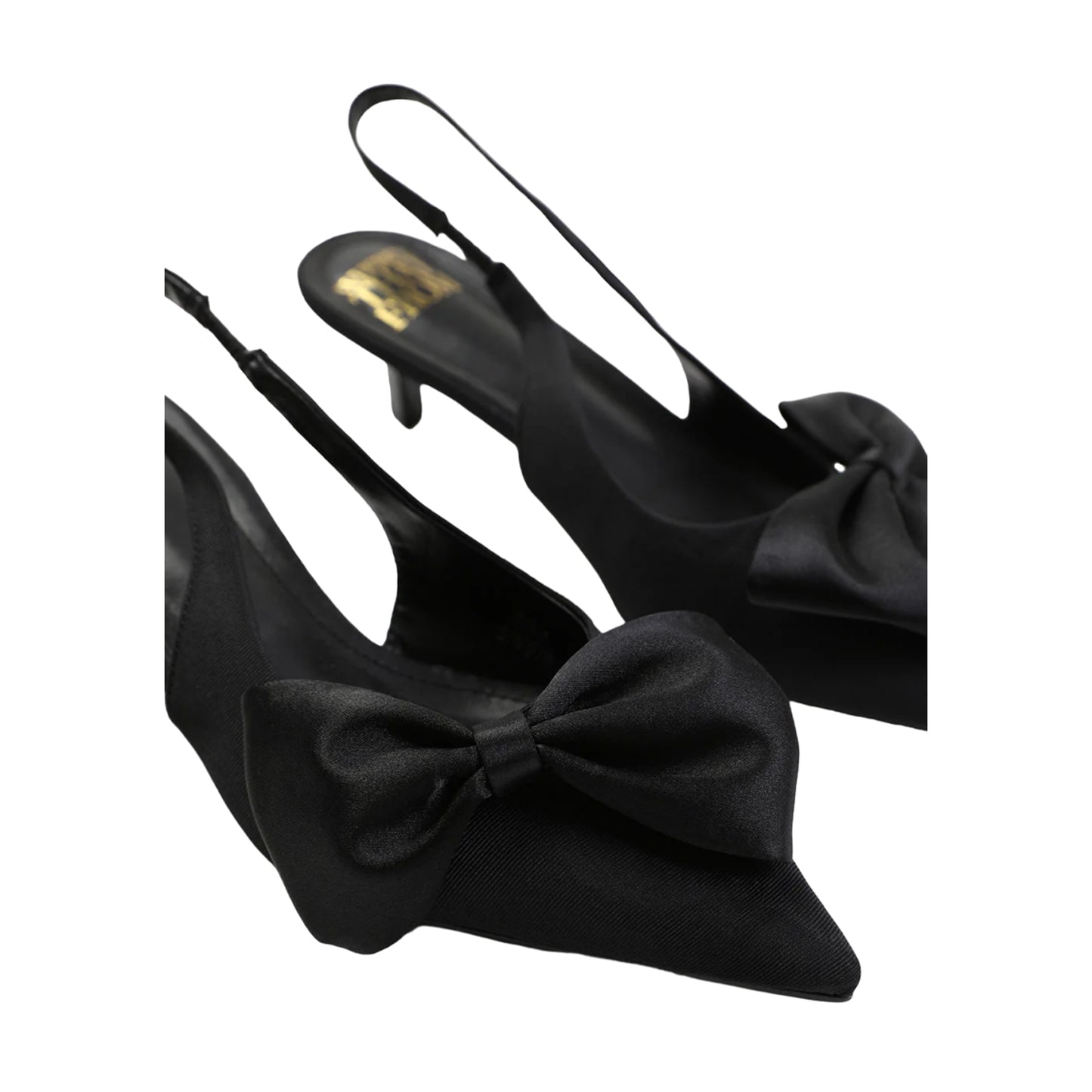 Black - Back - Where´s That From Womens-Ladies Santorini Pointed Wide Kitten Heel Sandals