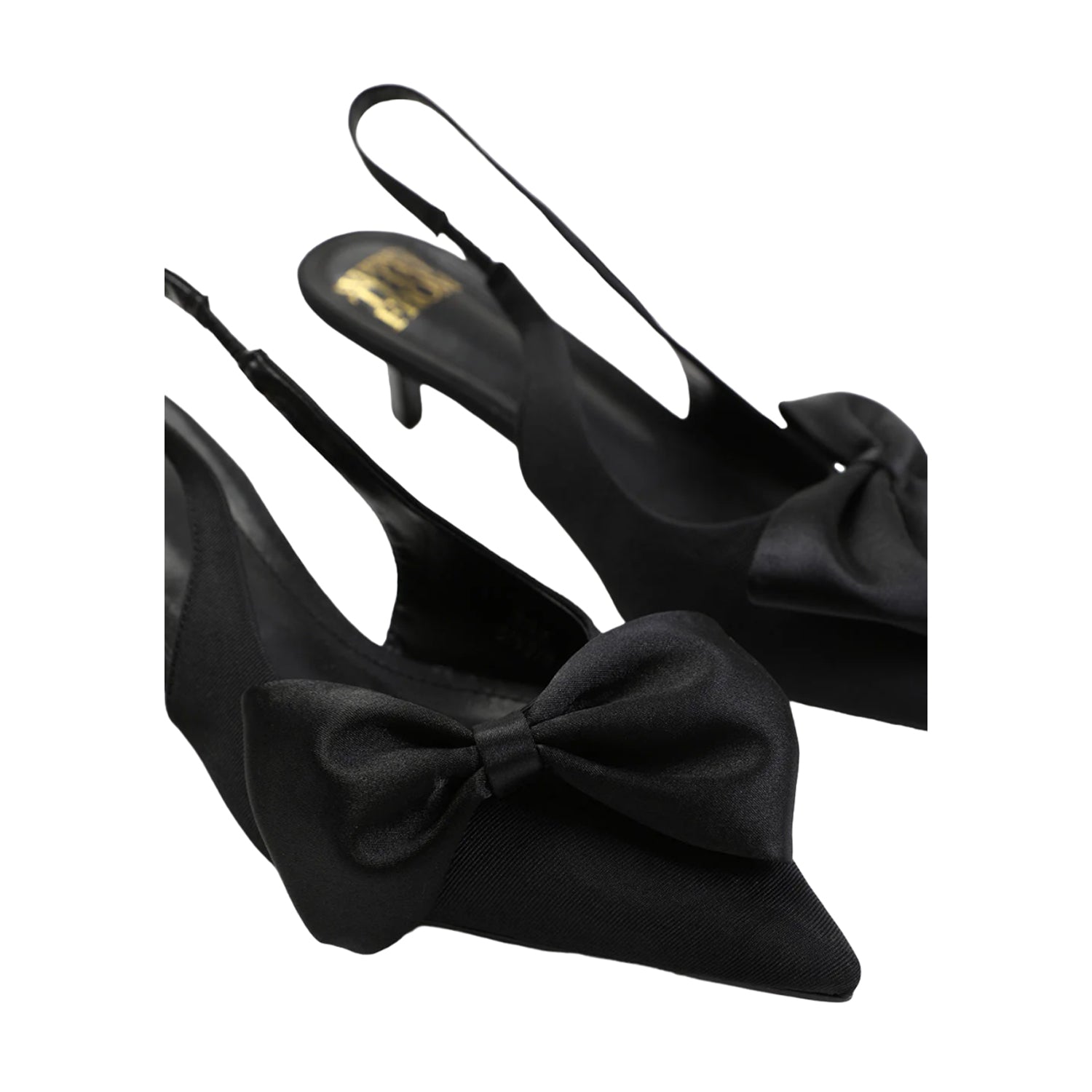 Black - Back - Where´s That From Womens-Ladies Santorini Pointed Wide Kitten Heel Sandals