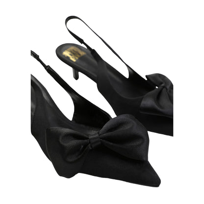 Black - Back - Where´s That From Womens-Ladies Santorini Pointed Wide Kitten Heel Sandals