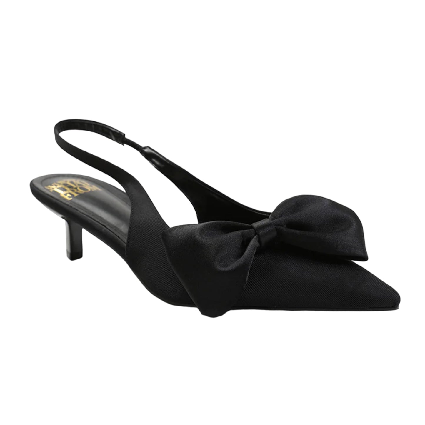 Black - Front - Where´s That From Womens-Ladies Santorini Pointed Wide Kitten Heel Sandals
