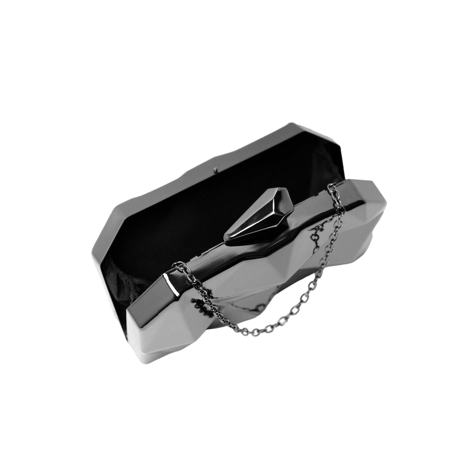 Black - Side - Where´s That From Melanie Geometric Pattern Clutch Bag