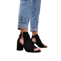 Black - Back - Where´s That From Womens-Ladies Lisa Suede Open Toe Block Heel High Heels
