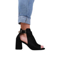 Black - Side - Where´s That From Womens-Ladies Lisa Suede Open Toe Block Heel High Heels